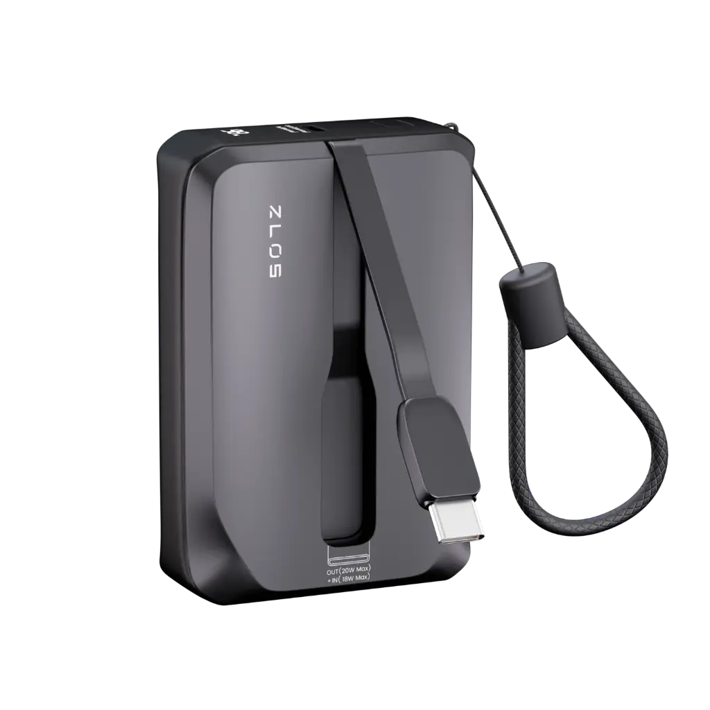 باور بانك زلوس MINI بسعة 10000mAh مع كيبلات USB-C وLightning مدمجة