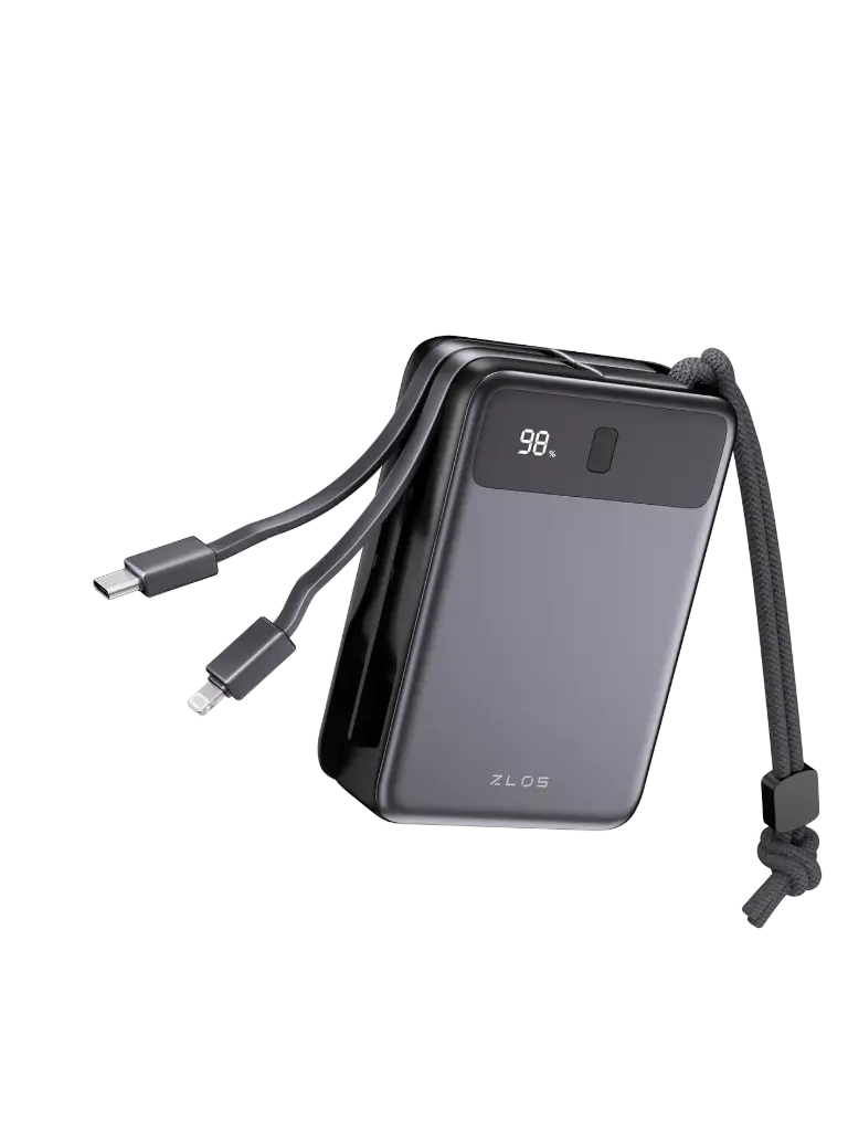 باور بانك زلوس DB20 بسعة 20000mAh وقدرة 35 واط مع كيابل مدمجة