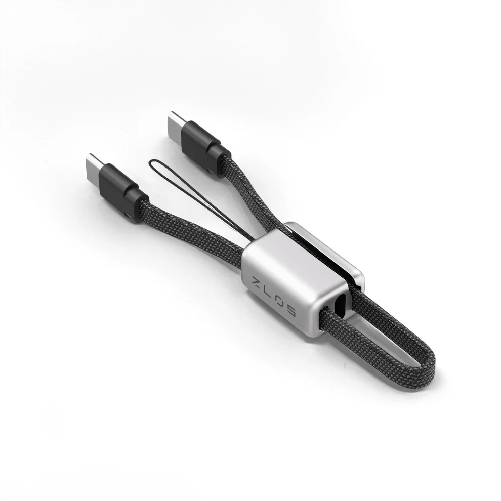 كيبل زلوس FlexiShort C to C قصير مع حبل للهاتف/الباور بانك