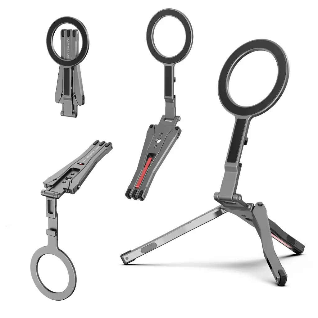 ZLOS PS03 MagFlex Multi-Stand, Foldable MagSafe Tripod Phone Holder for Car, Desk, Travel with Universal Magnetic Mount 