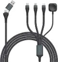 ZLOS Two(C+A) to Four(C+L+Micro+Watch) braided data charging cable
