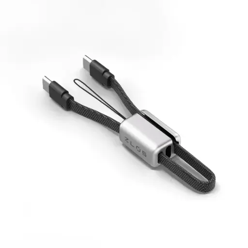 [ZLO-LY01-12N] FlexiShort C to C كيبل زلوس قصير مع حبل للهاتف/الباور بانك