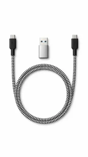 [PRPQS1V2] Q8 Cable - USB C to C Quicksilver 1M + USB C to USB A Converter