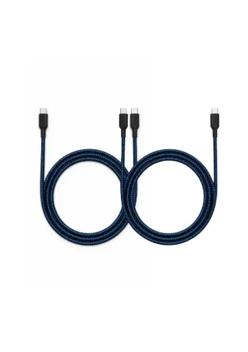 [Prp-CC-2M-Blue-Bun] Q8 Cable - USB C to C Cyber Blue 2M - Bundle (2pcs)