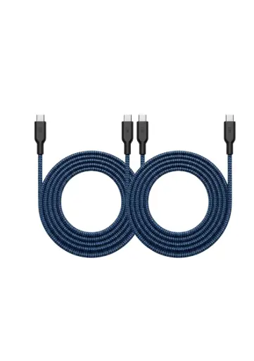 [Prp-CC-3M-Blue-Bun] Q8 Cable - USB C to C Cyber Blue 3M - Bundle